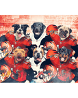 Lienzo personalizado de 6 mascotas de pie 'Cincinnati Doggos'