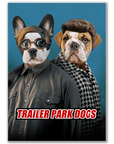 Mini retrato personalizado para dos mascotas 'Trailer Park Dogs 2'