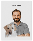 Mini retrato personalizado de humano y mascota moderno