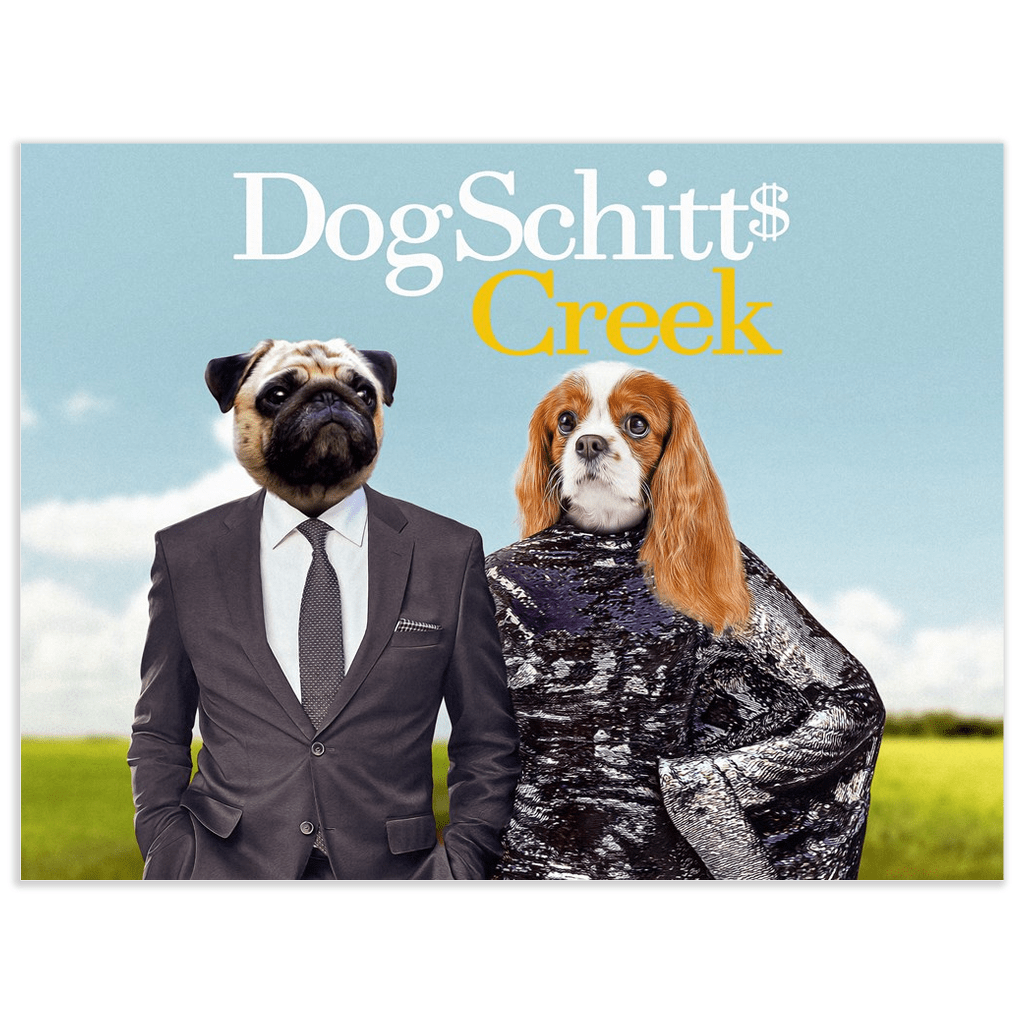 Mini retrato personalizado de dos mascotas &#39;DogSchitt&#39;s Creek&#39;