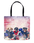 Bolsa de mano personalizada para 3 mascotas 'New York Doggos'