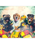 Póster personalizado para 3 mascotas "Green Bay Doggos"