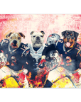 Póster Personalizado para 3 mascotas 'New England Doggos'