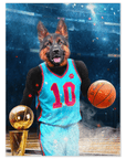 Mini retrato personalizado de mascota 'El jugador de baloncesto'