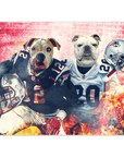 Mini retrato personalizado de dos mascotas 'New England Doggos'