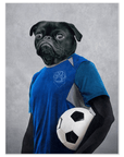 Mini retrato personalizado de mascota 'El jugador de fútbol'