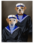 Mini retrato personalizado para dos mascotas de 'Los marineros'