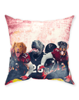 Cojín personalizado para 3 mascotas 'Atlanta Doggos'