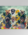 Manta personalizada para 6 mascotas "Green Bay Doggos"