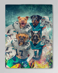 Manta personalizada para 4 mascotas 'Miami Doggos'