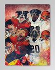 'Cincinnati Doggos' Personalized 4 Pet Blanket