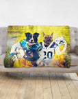 'San Diego Doggos' Personalized 2 Pet Blanket