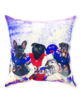 Cojín personalizado para 3 mascotas 'Buffalo Doggos'