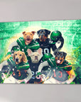 Lienzo personalizado con 5 mascotas 'New York Jet-Doggos'