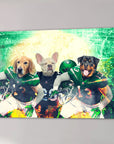 Lienzo personalizado para 3 mascotas 'New York Jet-Doggos'