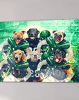 Lienzo personalizado para 6 mascotas 'New York Jet-Doggos'