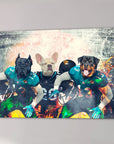 Lienzo personalizado para 3 mascotas 'Jacksonville Doggos'