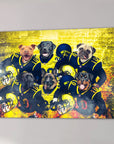 Lienzo personalizado para 6 mascotas 'Michigan Doggos'