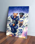 'Indianapolis Doggos' Personalized 4 Pet Canvas