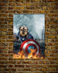 Mini retrato de perro personalizado 'Captain Doggmerica'