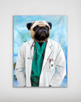 Mini retrato de perro personalizado 'El Doctor'