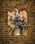 Mini retrato personalizado para dos mascotas de Dogati Riders