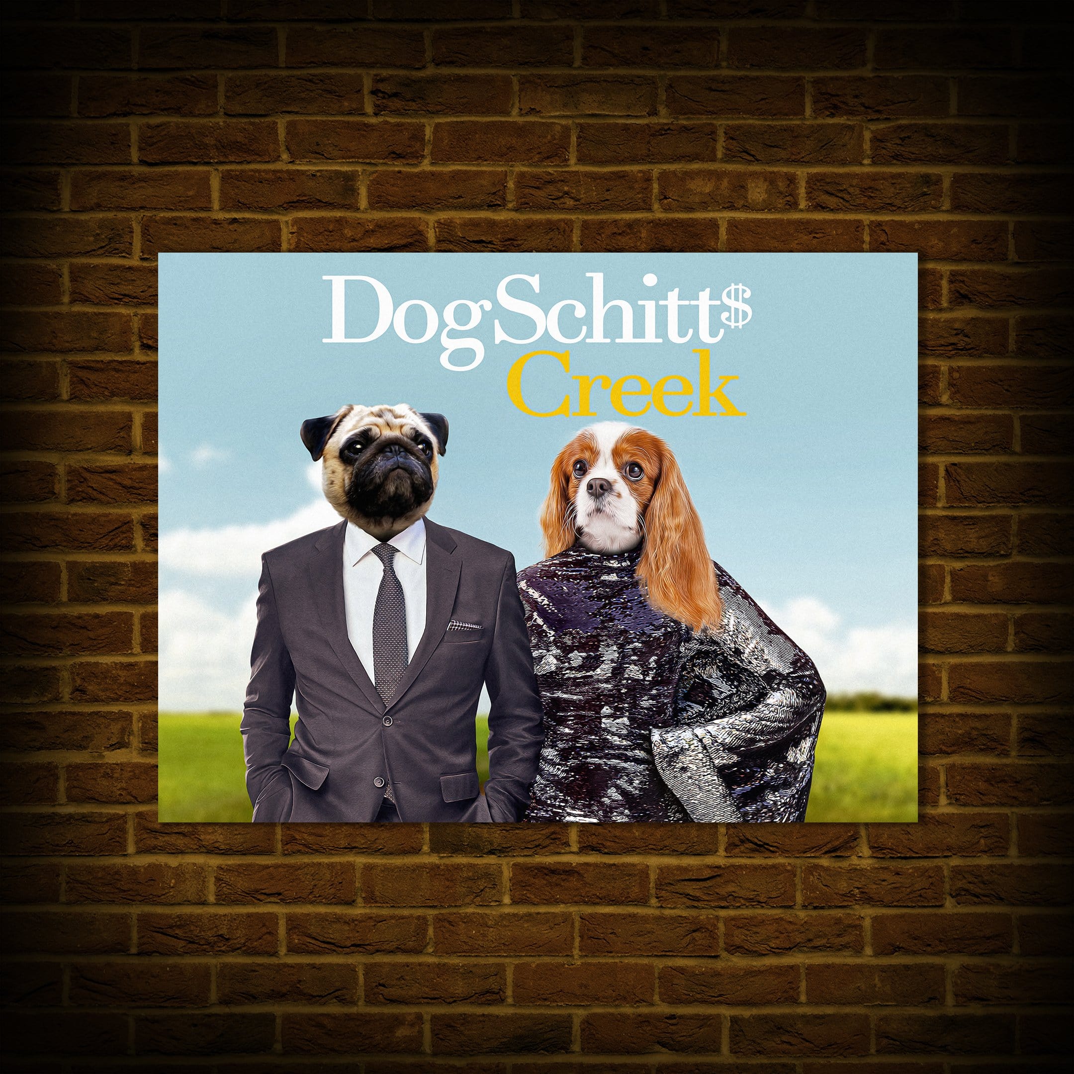 Mini retrato personalizado de dos mascotas &#39;DogSchitt&#39;s Creek&#39;