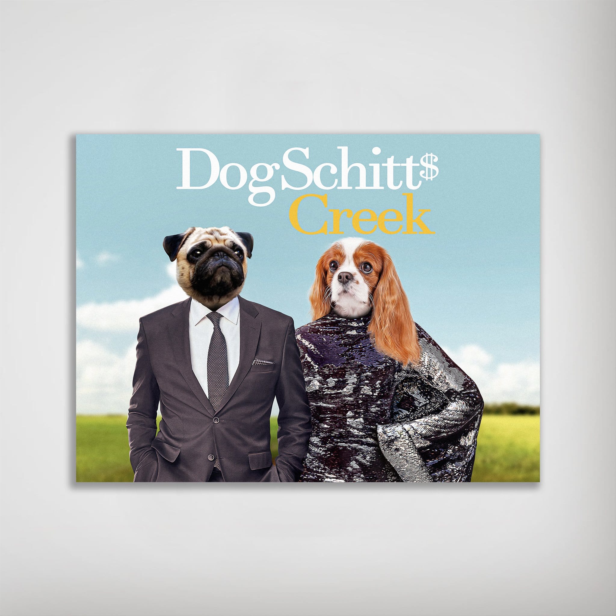 Mini retrato personalizado de dos mascotas &#39;DogSchitt&#39;s Creek&#39;