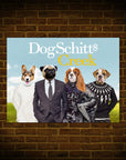 Mini retrato personalizado de 4 mascotas 'DogSchitt's Creek'