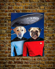 'Doggo-Trek' Mini retrato personalizado para 2 mascotas