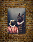 Duque y archiduquesa: mini retrato personalizado para dos mascotas