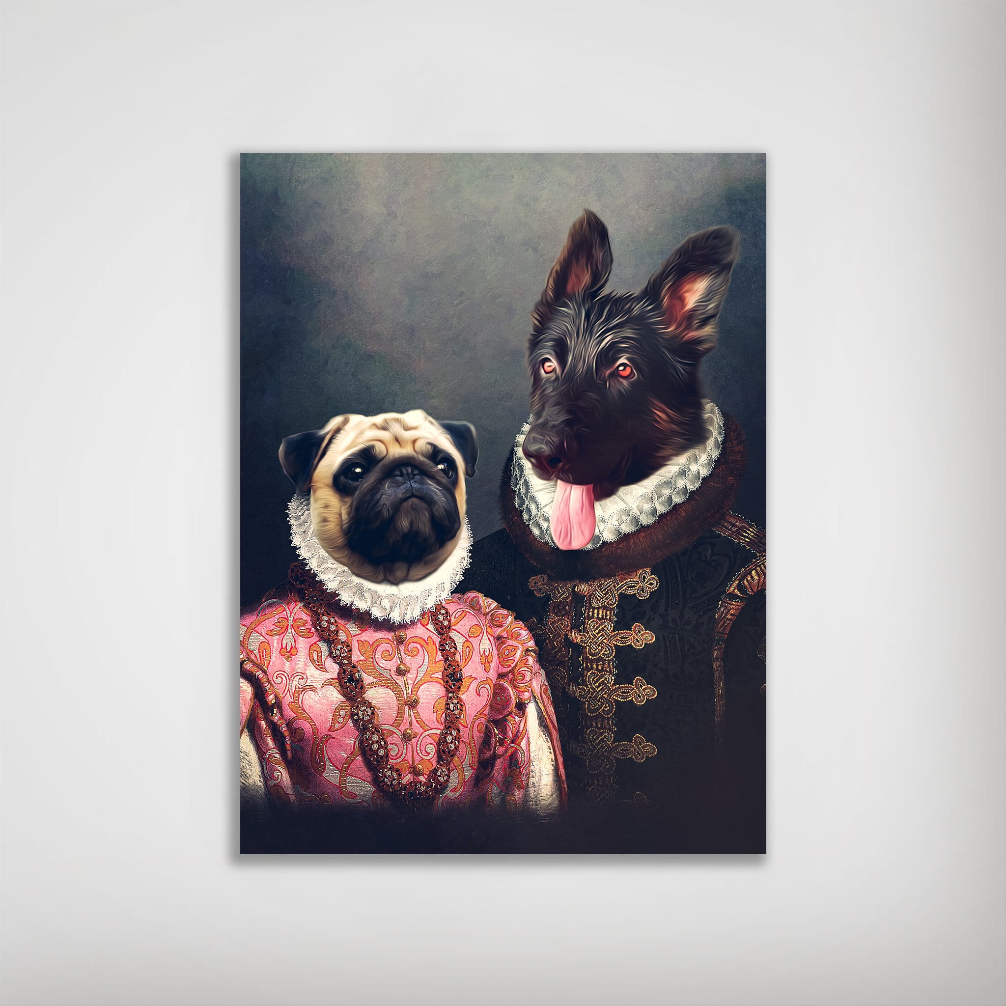 Duque y archiduquesa: mini retrato personalizado para dos mascotas