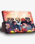 Lienzo personalizado con 3 mascotas de pie 'Cleveland Doggos'