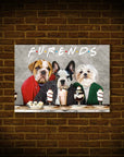 Mini retrato personalizado de 3 mascotas 'Furends'