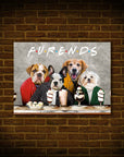 Mini retrato personalizado de 4 mascotas 'Furends'