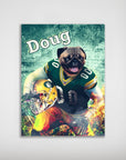 Mini retrato de perro personalizado 'Green Bay Doggos'