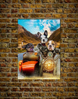 Mini retrato personalizado de tres mascotas "Harley Wooferson"