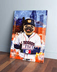 Lienzo personalizado para mascotas 'Houston Astro Doggos'