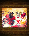 Mini retrato personalizado de dos mascotas 'Kansas City Doggos'