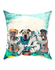 Cojín personalizado para 3 mascotas 'Miami Doggos'