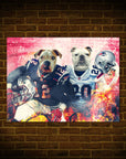 Mini retrato personalizado de dos mascotas 'New England Doggos'