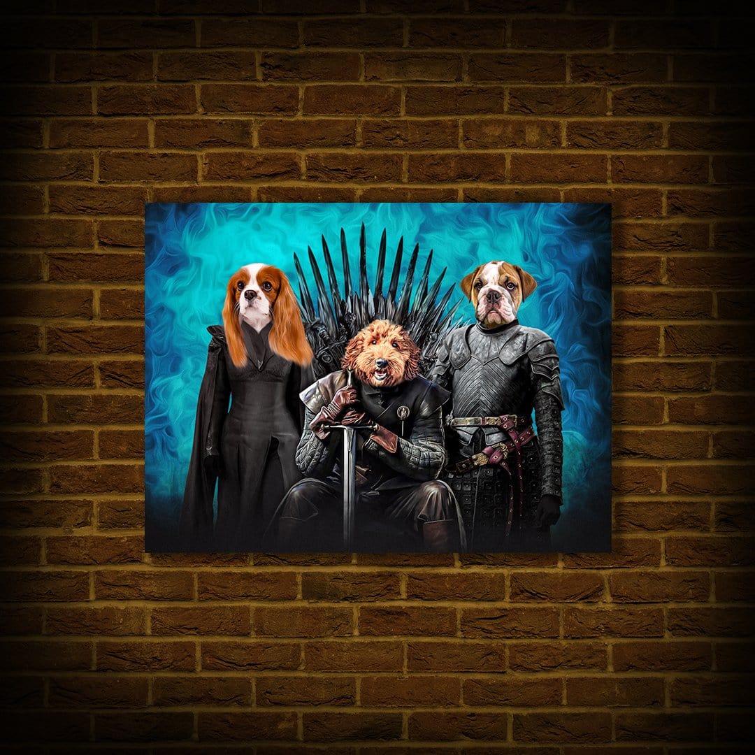 Mini retrato personalizado de 3 mascotas de &#39;Game of Bones&#39;