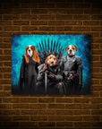 Mini retrato personalizado de 3 mascotas de 'Game of Bones'