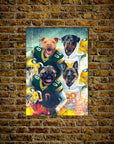 Póster personalizado para 4 mascotas "Green Bay Doggos"