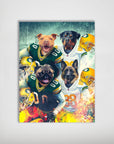 Póster personalizado para 4 mascotas "Green Bay Doggos"