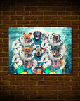 'Miami Doggos' Personalized 6 Pet Poster