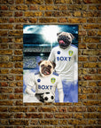 'Leeds United Doggos Football' Personalized 2 Pet Poster