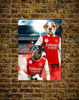 'Arsenal Doggos Football' Personalized 2 Pet Poster