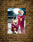 'Burnley Doggos Football' Personalized 2 Pet Poster