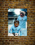 'Manchester City Doggos Football' Personalized 2 Pet Poster
